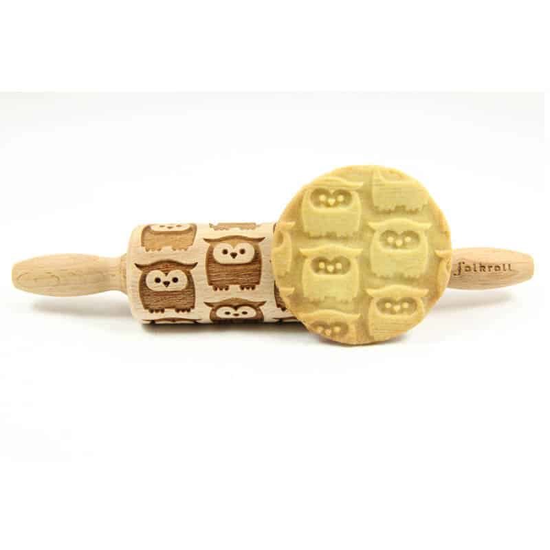 Folkroll deegrol (23cm) hout - Owls