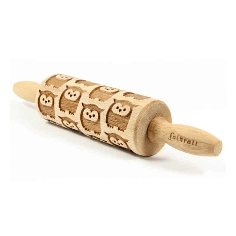 Folkroll deegrol (23cm) hout - Owls - Afbeelding 2