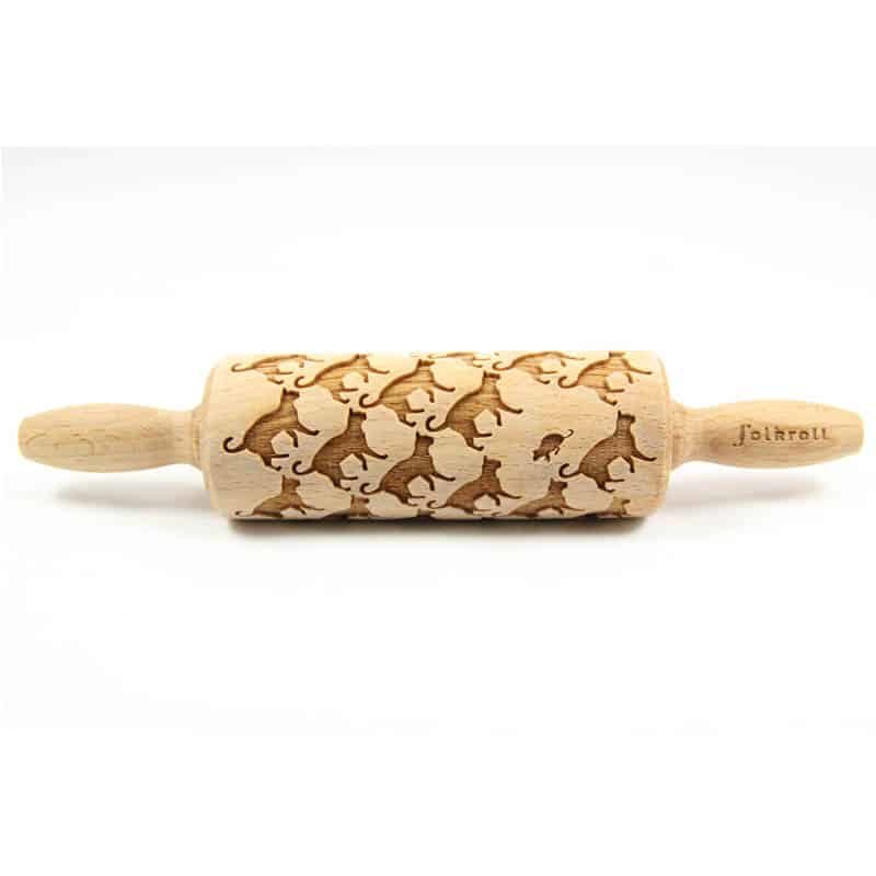 Folkroll deegrol (23cm) hout - Cats