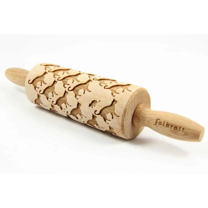 Folkroll deegrol (23cm) hout - Cats - Afbeelding 3