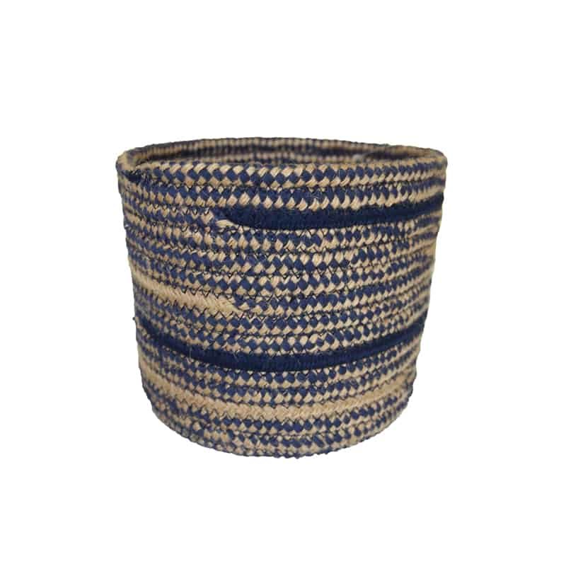 Mand stof (bruin/blauw) 19xH16cm