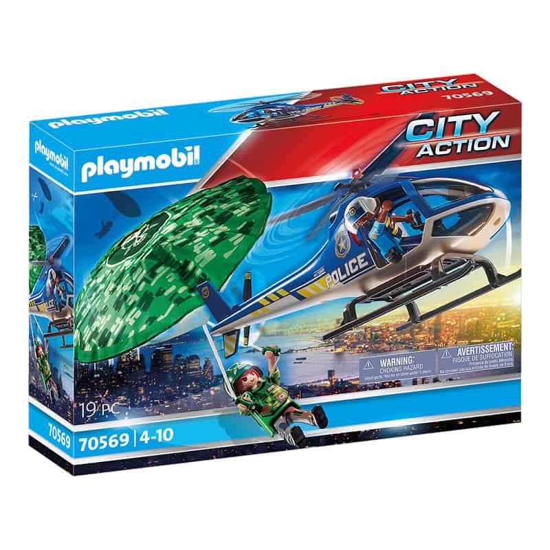 Playmobil City Action: Politiehelicopter - Parachute achtervolging