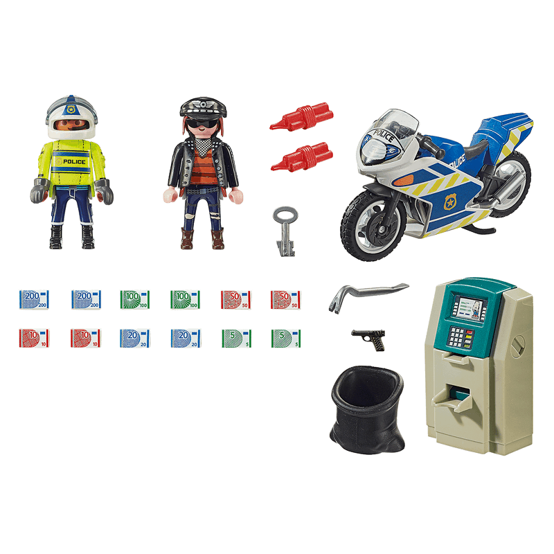 Playmobil City Action: Politiemotor - Achtervolging van de geldrover - Afbeelding 3