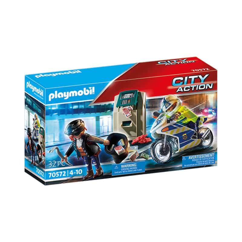 Playmobil City Action: Politiemotor - Achtervolging van de geldrover