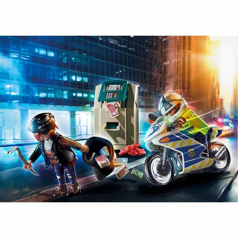 Playmobil City Action: Politiemotor - Achtervolging van de geldrover - Afbeelding 2