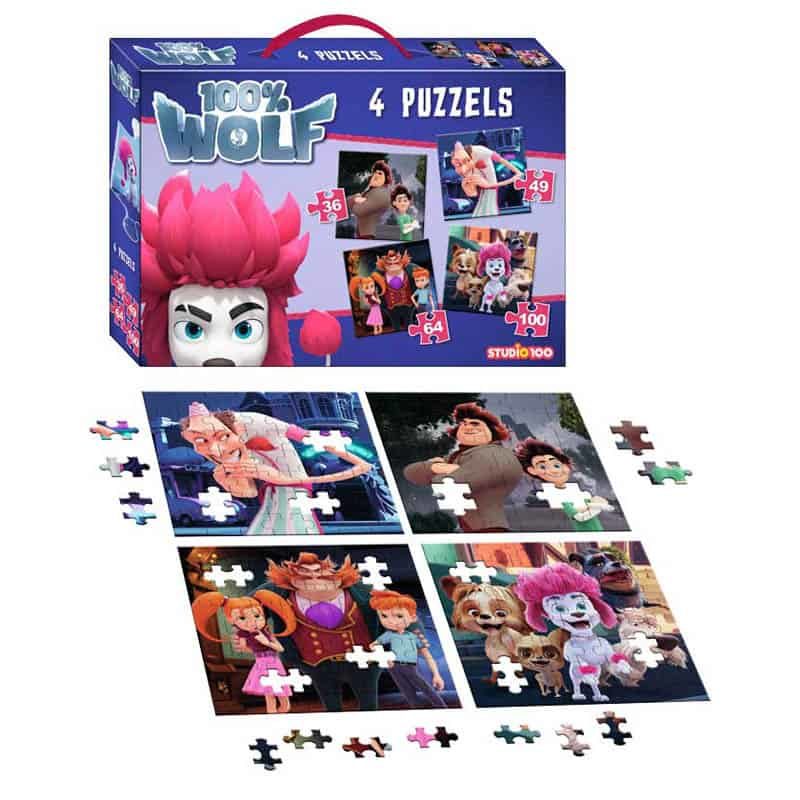 100% Wolf Puzzel 4 in 1
