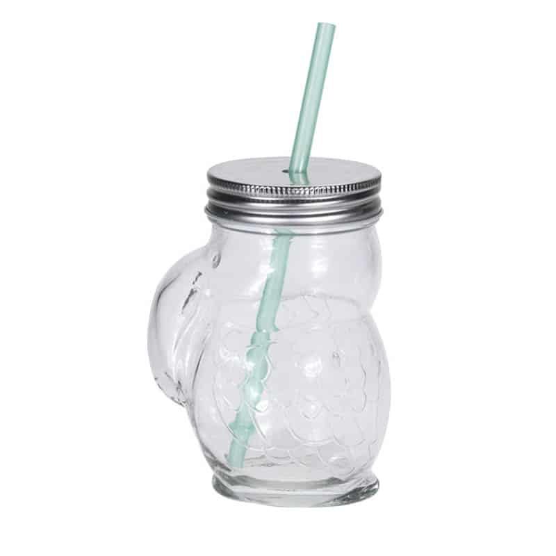 Drinkglas met rietje (14cm) - Afbeelding 3