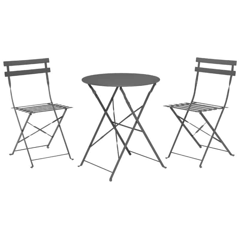 Bistroset mat antraciet (tafel ø60cm)