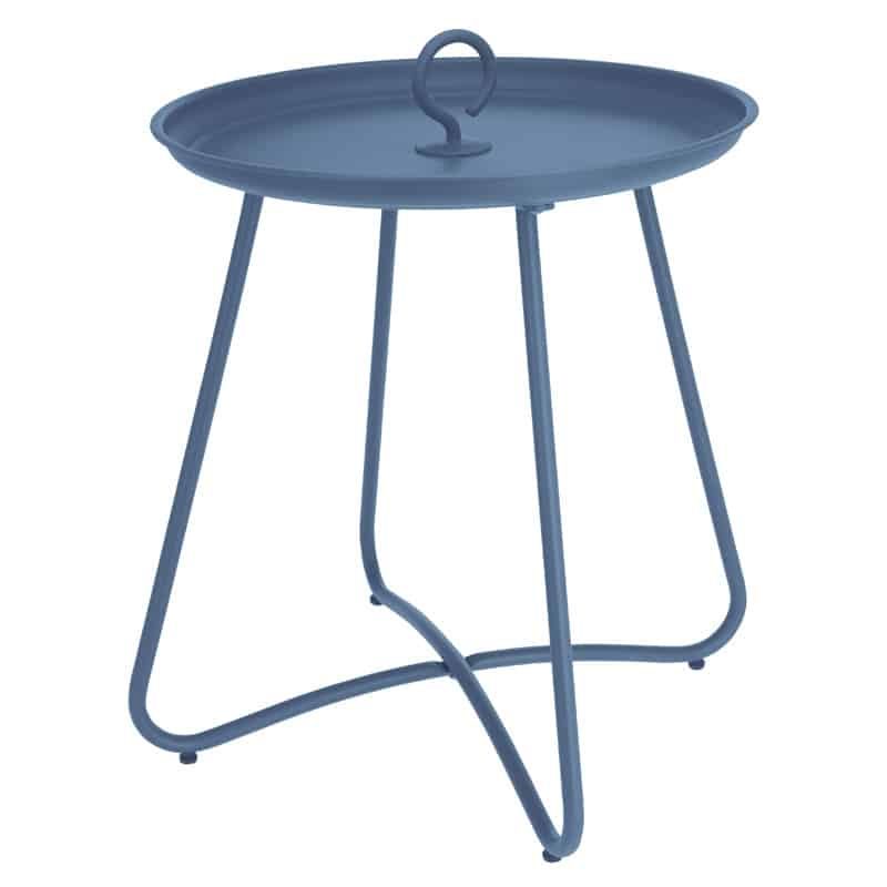 Tafel rond metaal (ø40xH46cm) mat blauw