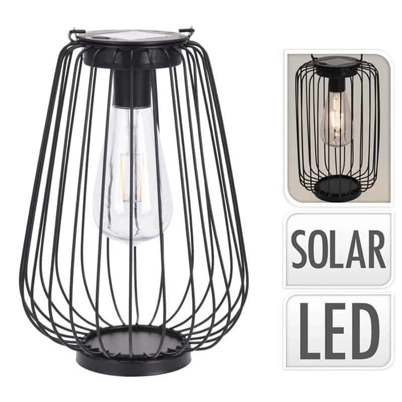 Solar lamp metaal zwart