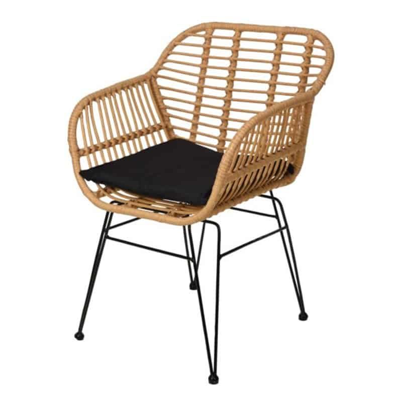 Stoel rottan met kussen (57x62cm)