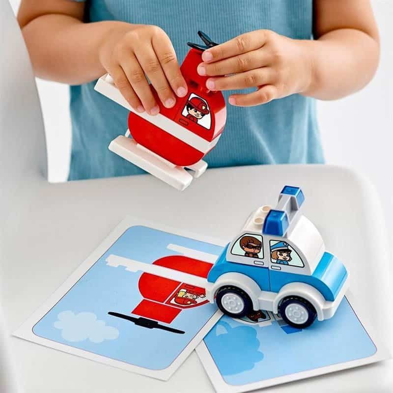 Lego Duplo Brandweerhelikopter en Politiewagen - Afbeelding 7