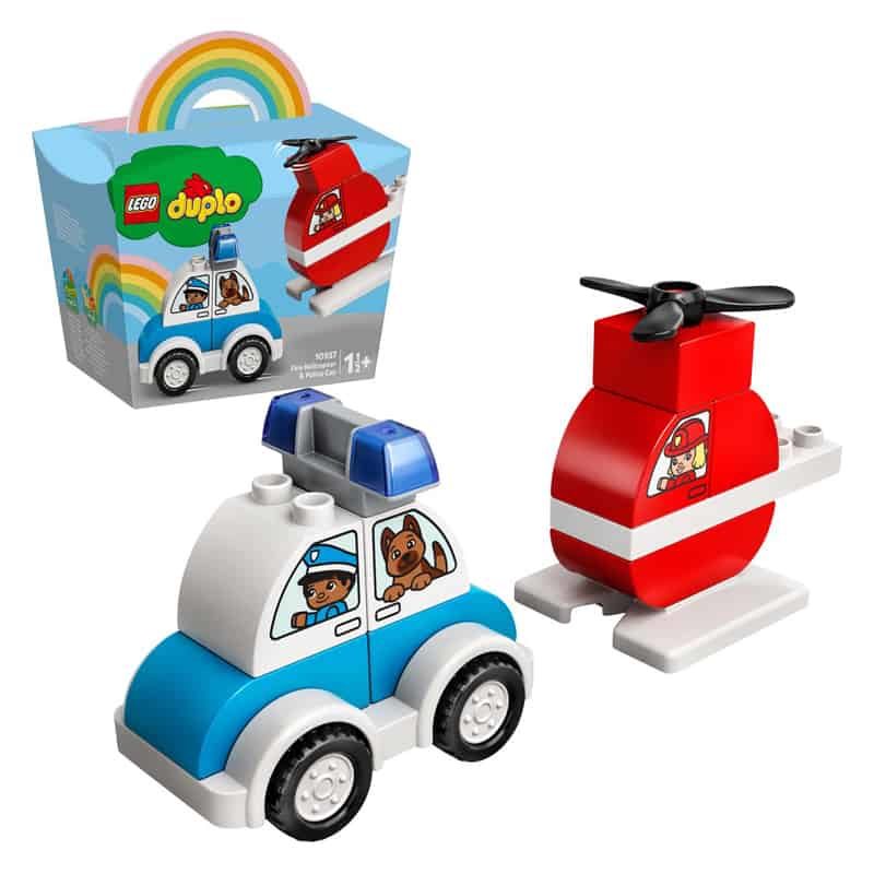 Lego Duplo Brandweerhelikopter en Politiewagen
