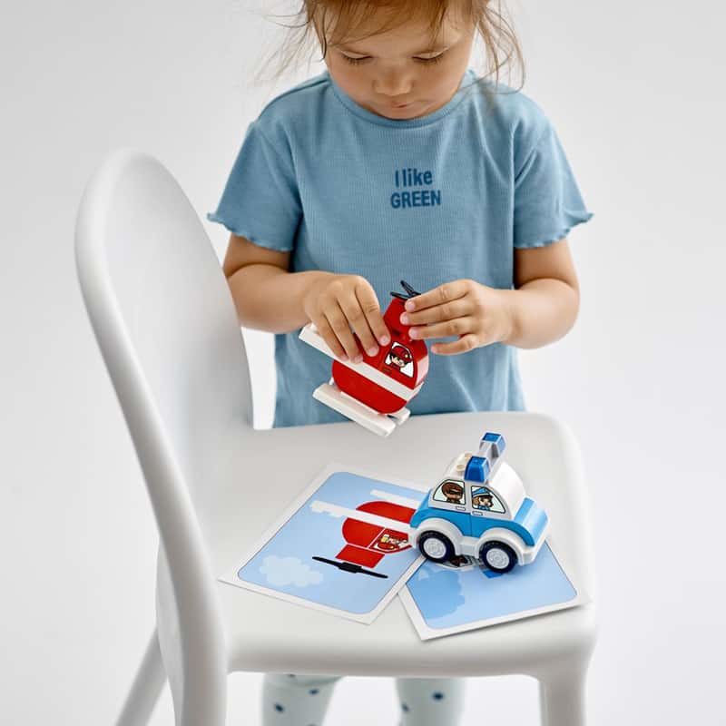 Lego Duplo Brandweerhelikopter en Politiewagen - Afbeelding 4