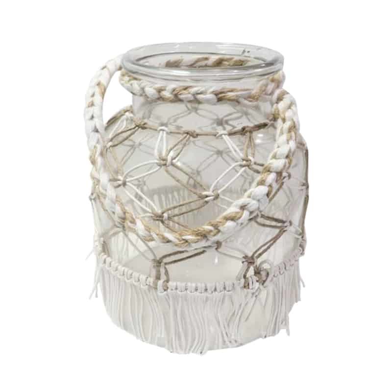 Windlicht hang macrame (20xH26cm)