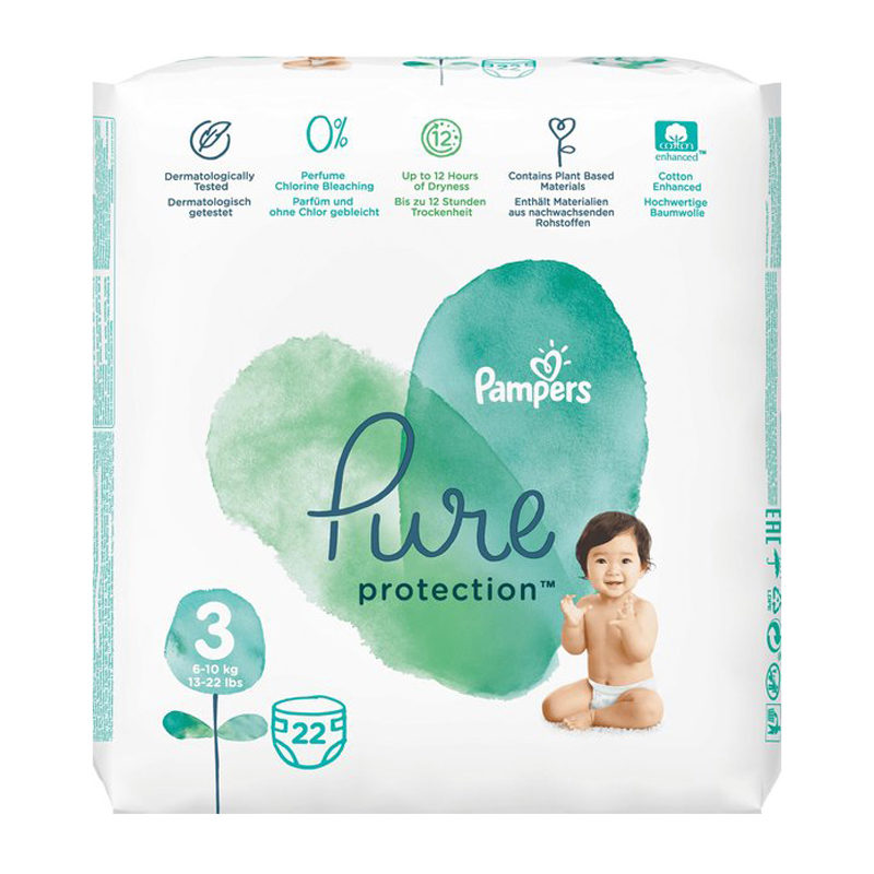 Pampers Pure Protection nr. 3 (22 stuks)