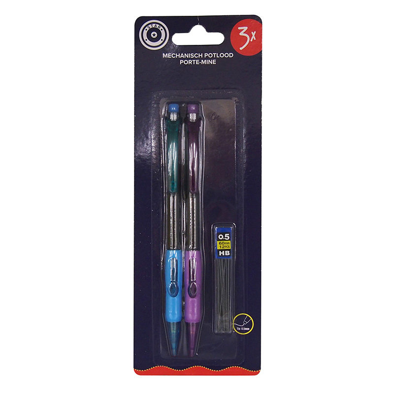 Mechanische potloden (2 stuks) +navulling 0,5mm