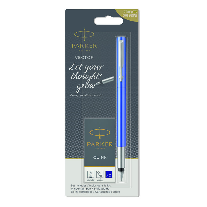 Parker Vector vulpen + blauwe inktpatronen - Afbeelding 3