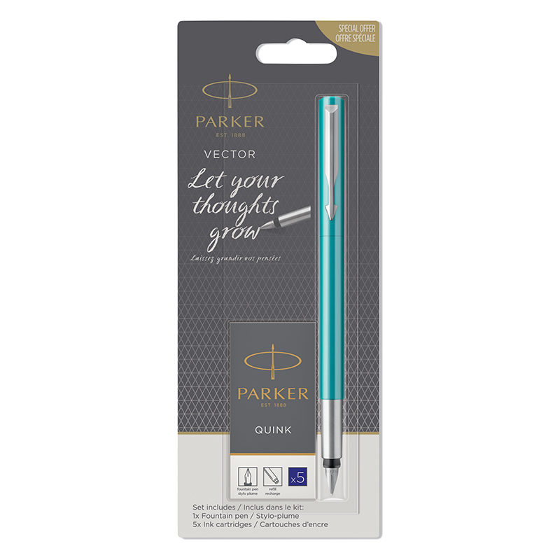 Parker Vector vulpen + blauwe inktpatronen - Afbeelding 2