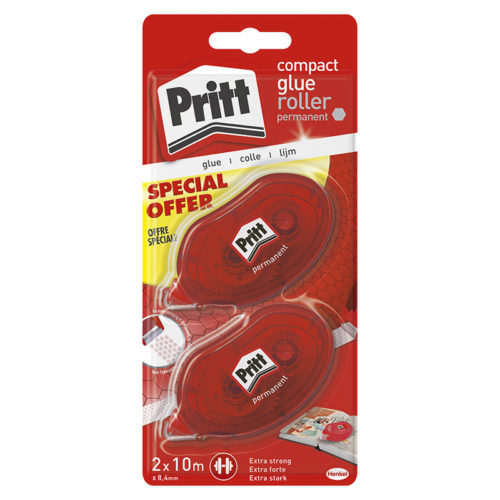 Pritt compact roller permanent (2 stuks) 8,4mm