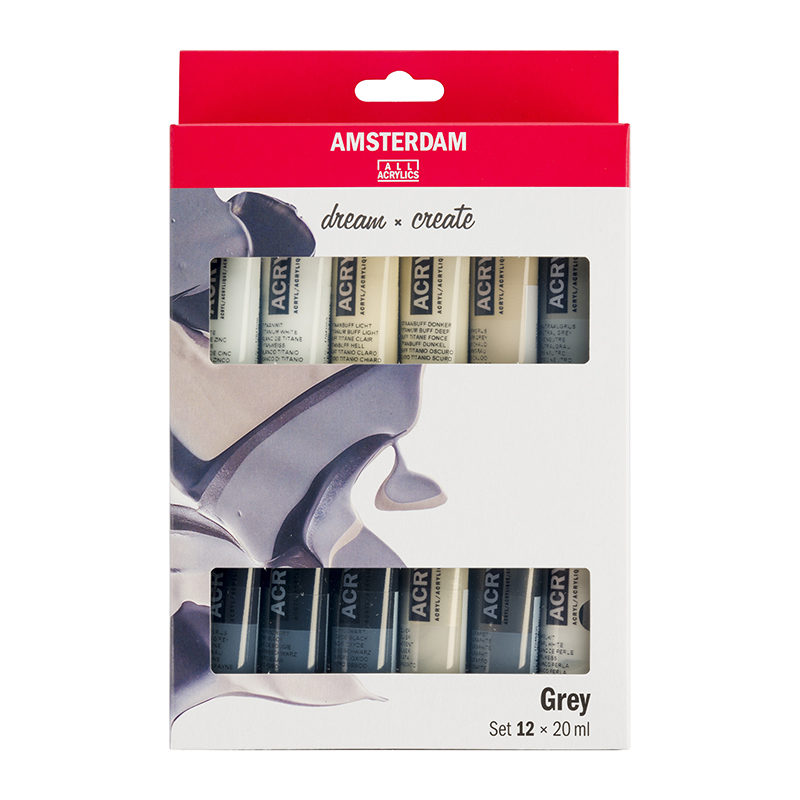 Talens Amsterdam acryl (12x 20ml) Grijs