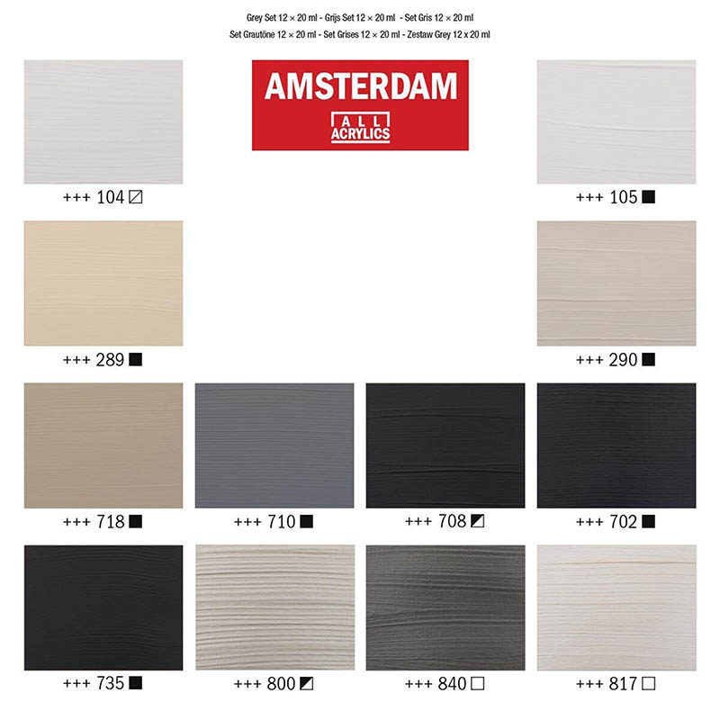 Talens Amsterdam acryl (12x 20ml) Grijs - Afbeelding 2