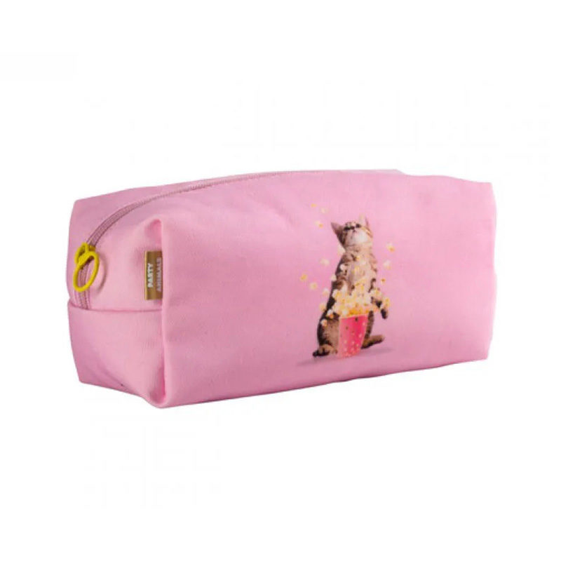 Funny Animals pennenzak cat pink square XL