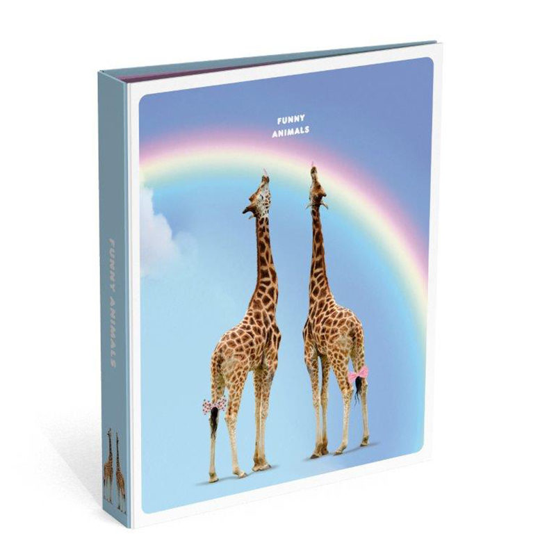 Funny Animals ringband A4 giraffe blue