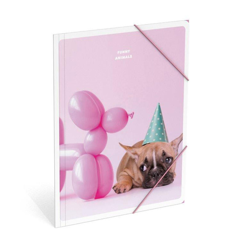 Funny Animals elastomap A4 dog pink