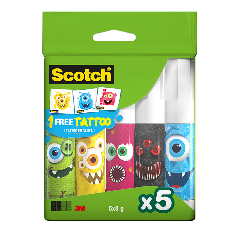Scotch lijmstick permanent 5x8gr - Monster collection
