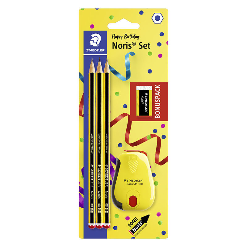 Staedtler Noris potlood 3xHB + gom + Noris slijper
