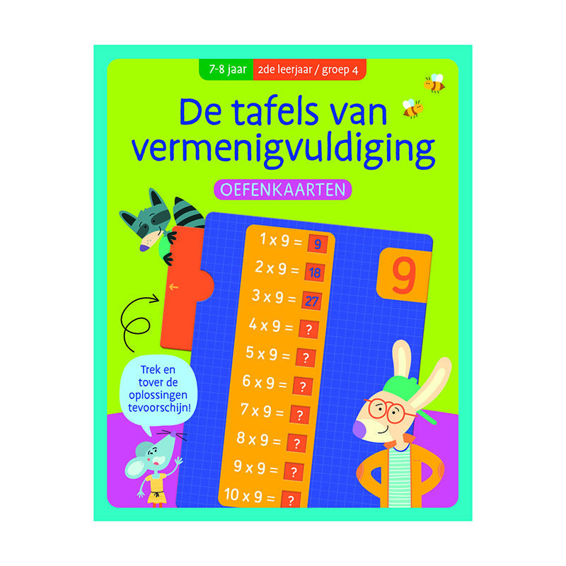 Oefenkaarten: De tafels van vermenigvuldiging (7-8 jaar)