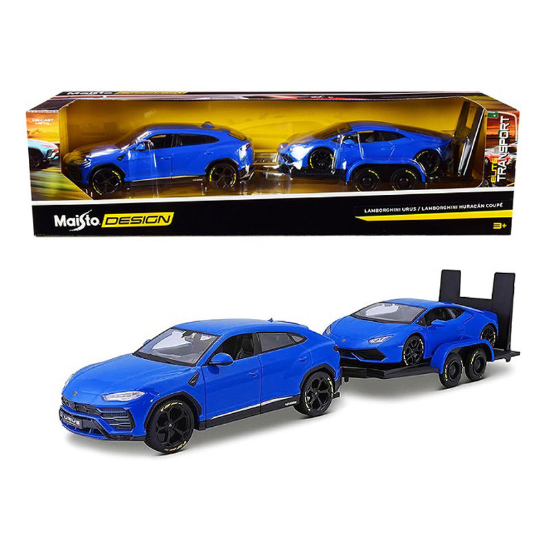 Maisto Lamborghini Urus + Lamborghini Huracan Coupe Blauw (1:24)
