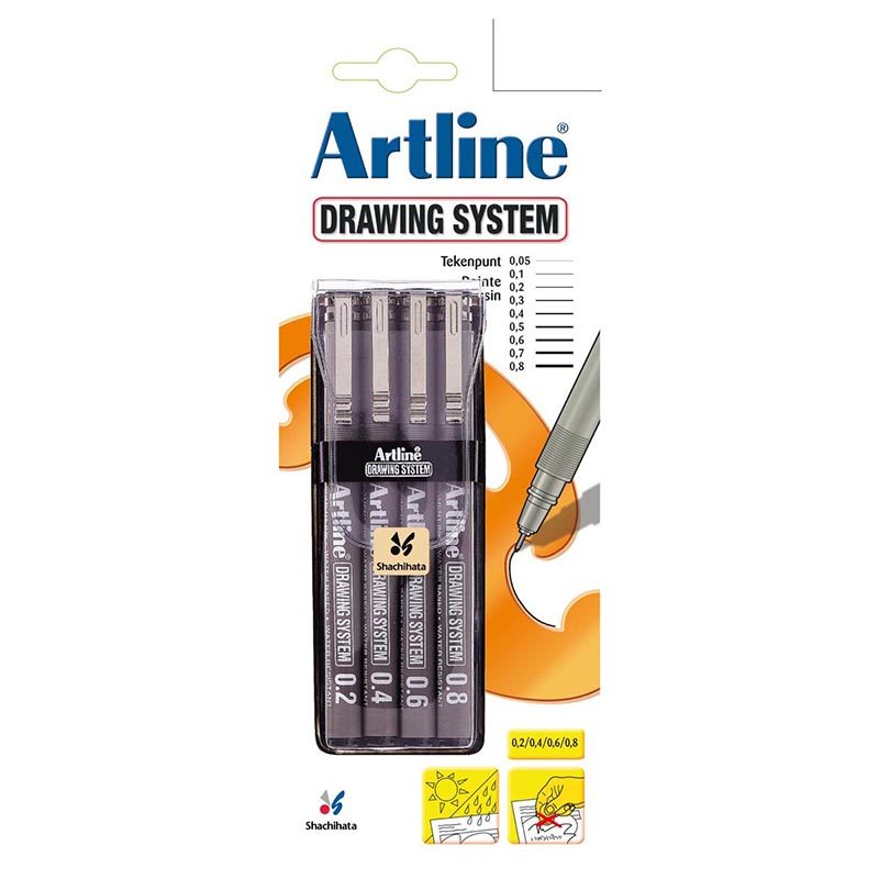Artline tekenpennen 0,2 / 0,4 / 0,6 / 0,8