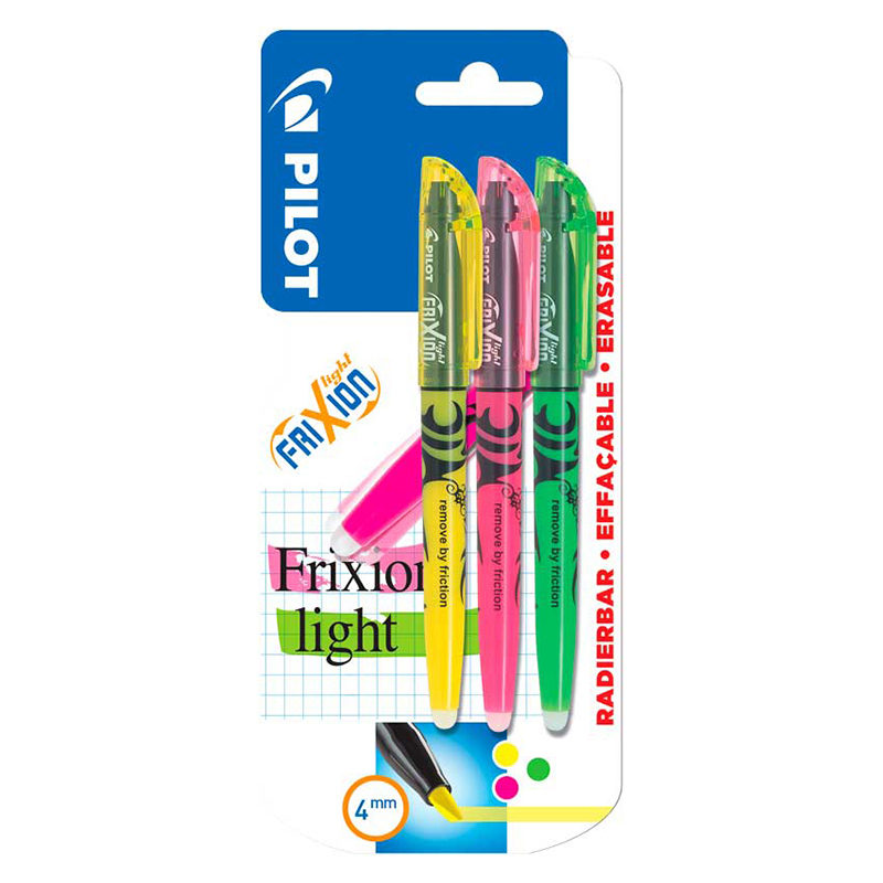 Pilot Frixion 3 Fluostiften - geel/groen/roze