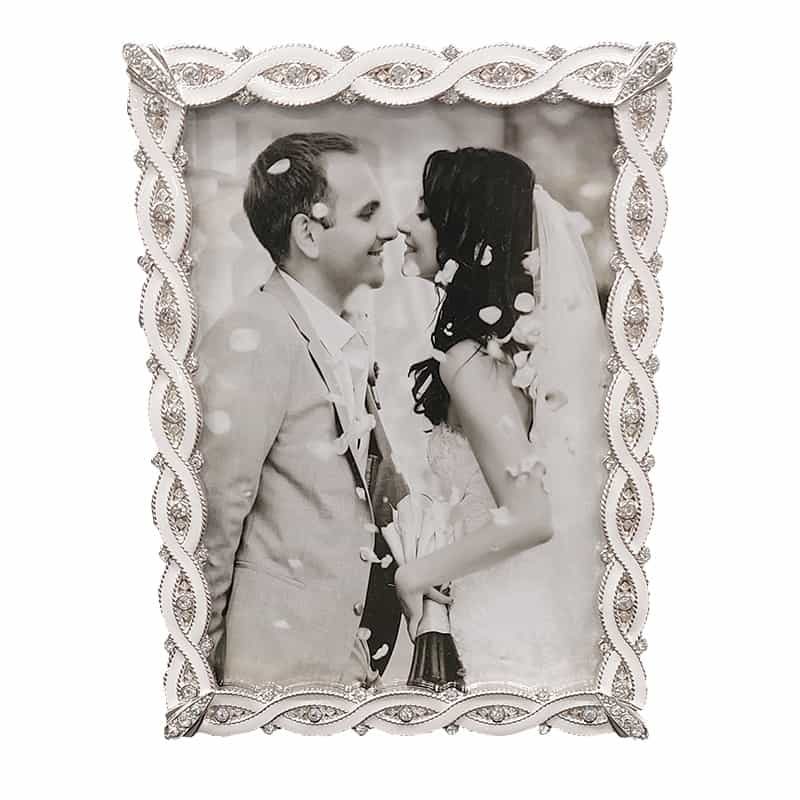 Fotokader zink/epoxy (10x15cm) wit/zilver