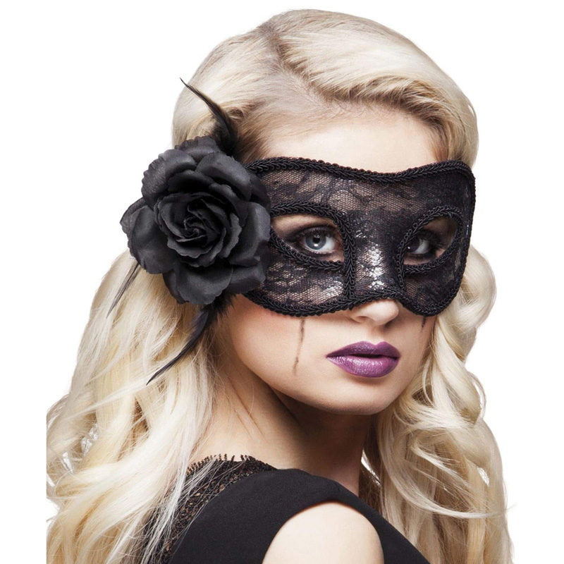Oogmasker kant Mystique zwart