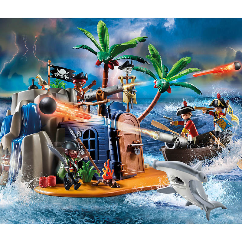 Geef energie Gevlekt Ochtend Playmobil Pirates: Pirateneiland met schuilplaats voor schatten - Happyland