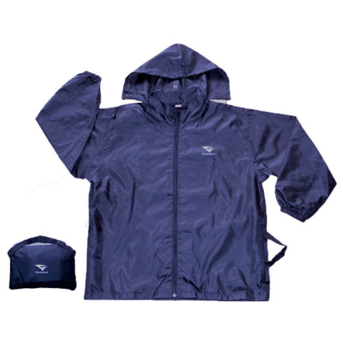 Windbreaker met kap polyester blauw (volwassene)