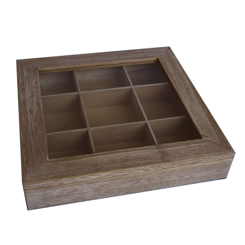 Thee-of koffiedoos (28x28xH5cm) naturel