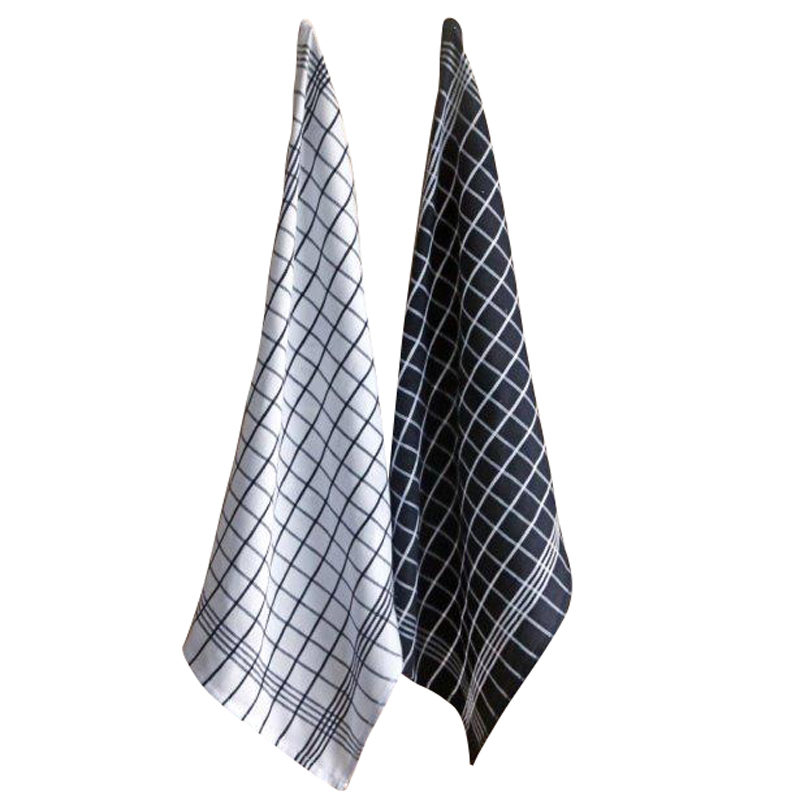 Keukenhanddoek Christelle 6 stuks (50x70cm) wit/zwart