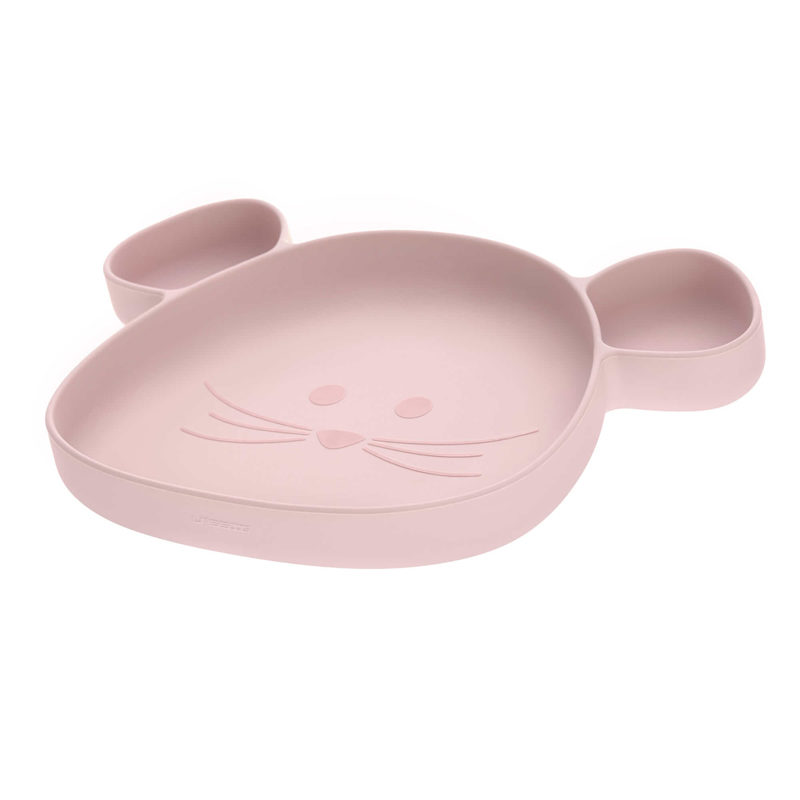 Lässig siliconen bord little chums muis roze
