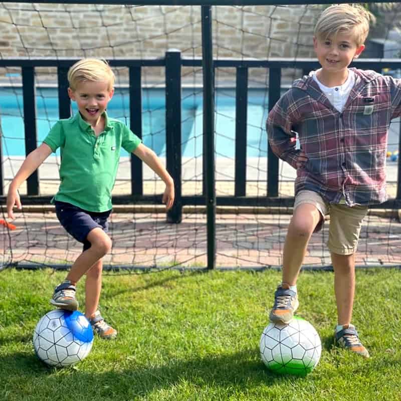 Voetbal (size 5) in PU wit/groen - Afbeelding 2