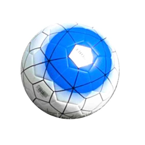 Voetbal (size 5) in PU wit/blauw