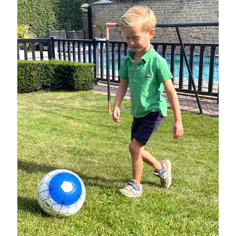 Voetbal (size 5) in PU wit/blauw - Afbeelding 2