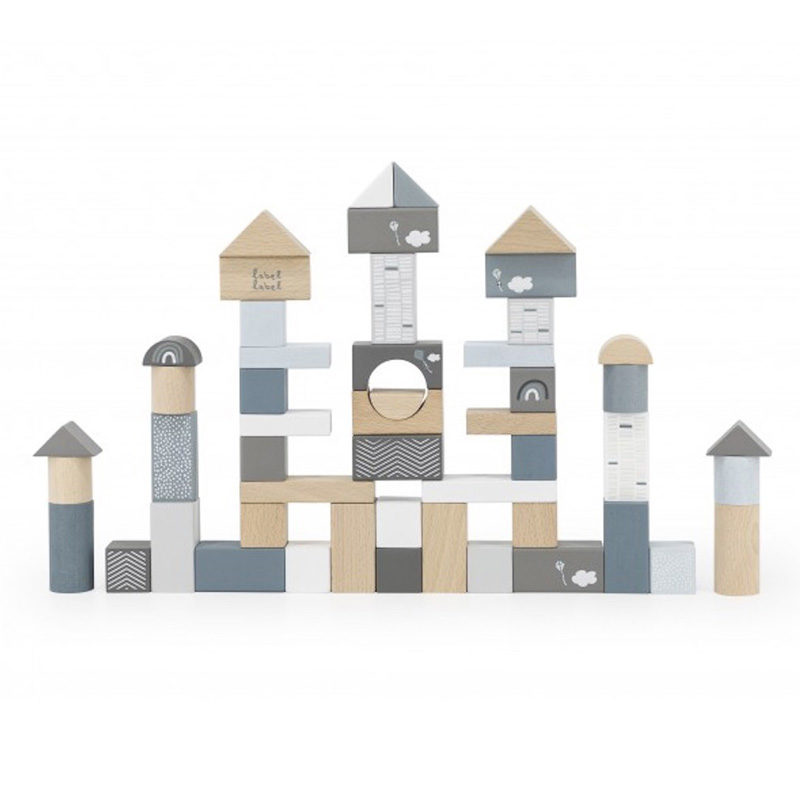 Houten blokken (50 stuks) blauw