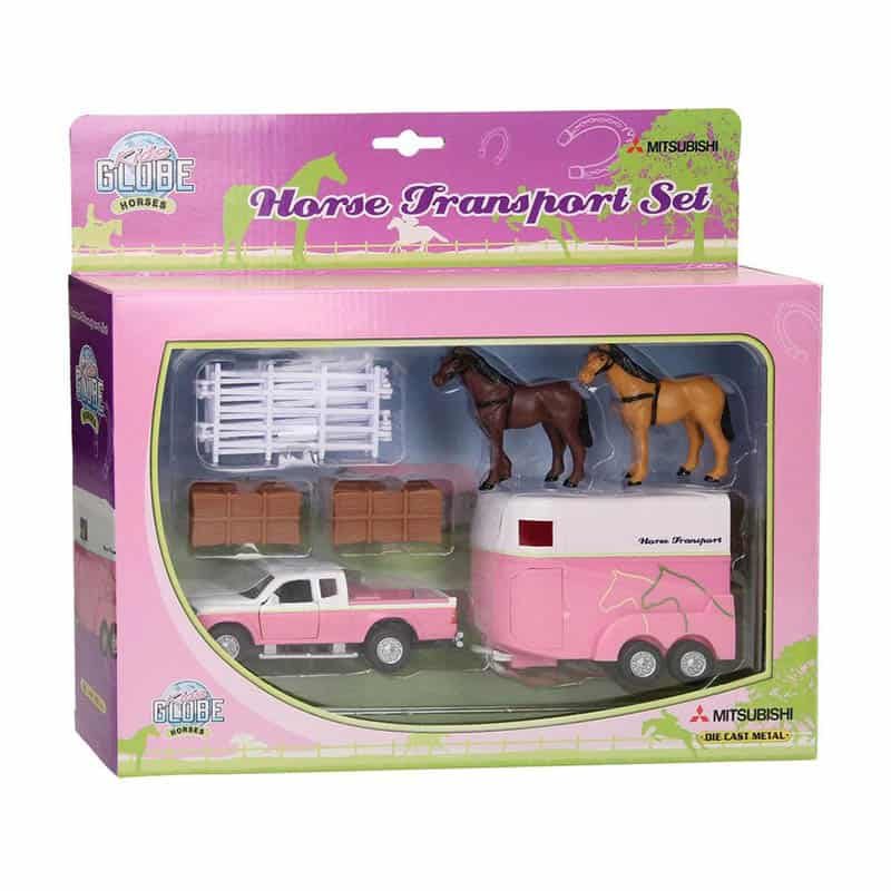 Kids Globe Mitsubishi met paardentrailer (27cm) roze - Afbeelding 2