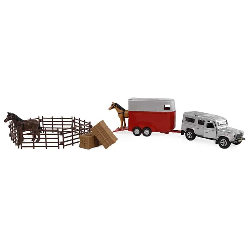 Kids Globe Land Rover/Paardentrailer (26cm)