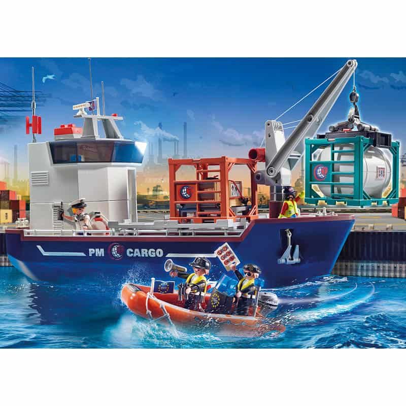 Playmobil Containerschip met douaneboot - Afbeelding 4