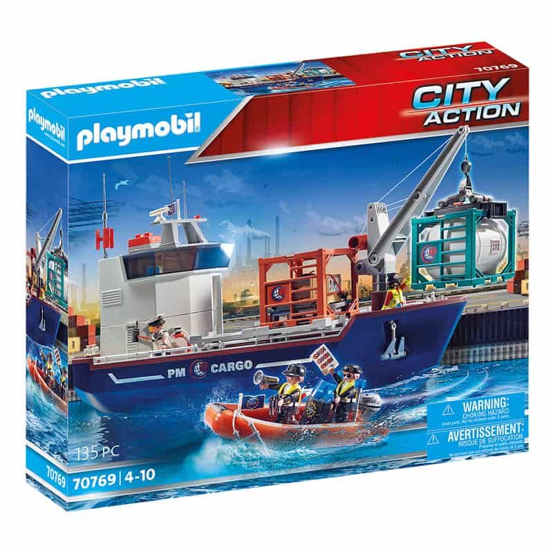 Playmobil Containerschip met douaneboot